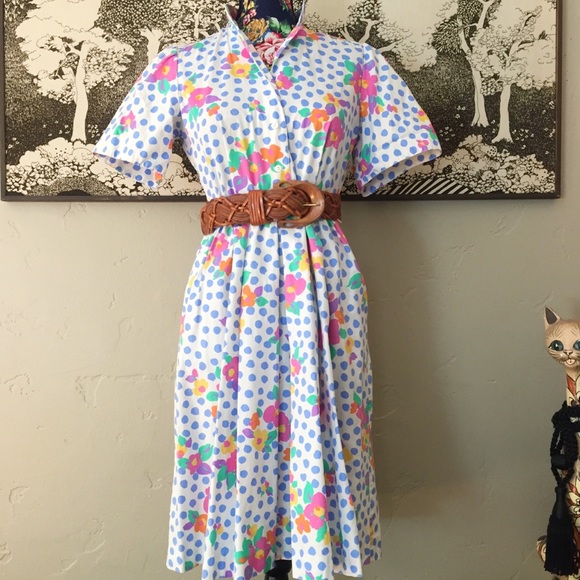 Vintage Petites by Willi Floral Rockabilly Dress - Picture 1 of 8